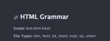 HTML file type in Atom