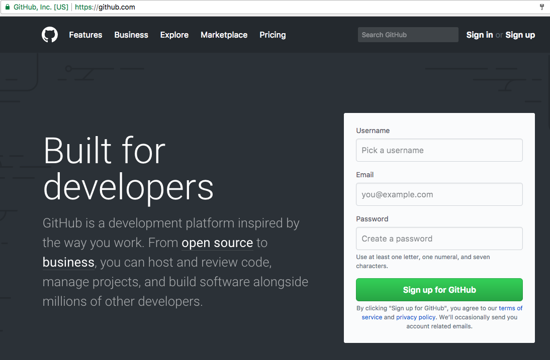 GitHub Front Page