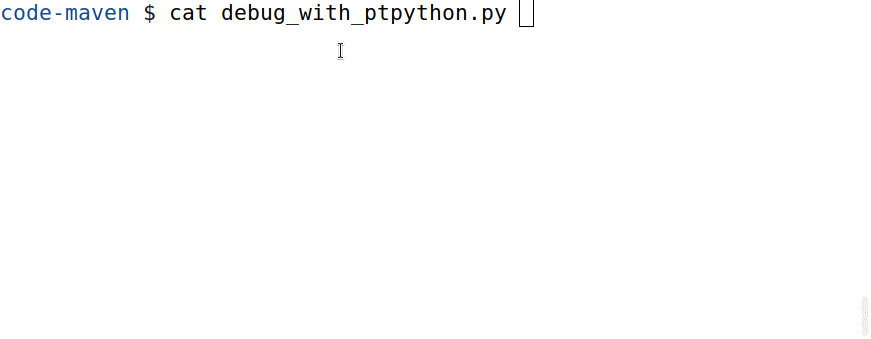 Debug with PTPython
