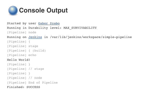 Jenkins Console output